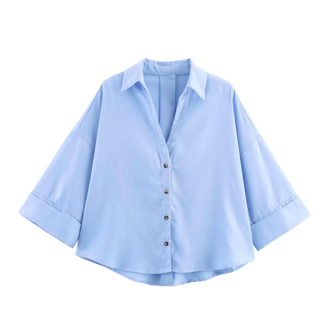 Damen Hemdblusenshirt mit lässigem Schnitt und eleganten 3/4-Ärmeln Echo Archiv