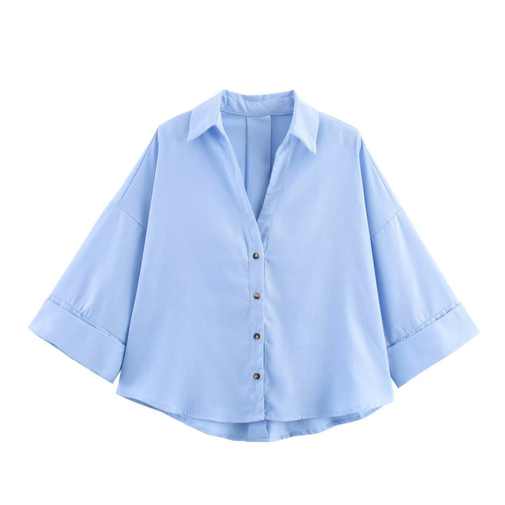 Damen Hemdblusenshirt mit lässigem Schnitt und eleganten 3/4-Ärmeln Echo Archiv