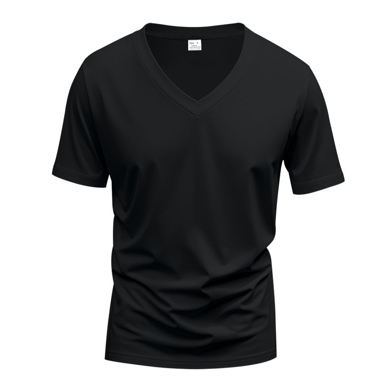 Herren V-Ausschnitt T-Shirt aus atmungsaktivem Baumwollmix mit modernem Schnitt Echoarchiv