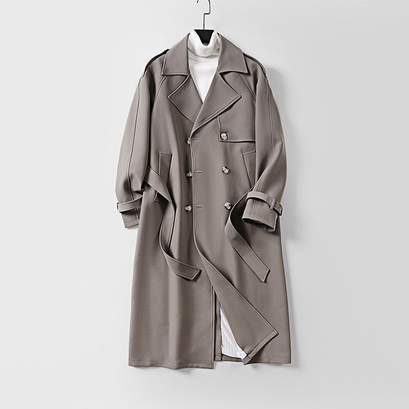 Damen Zweireihiger Oversized Trenchcoat mit weitem Schalkragen und Bindegürtel Echoarchiv