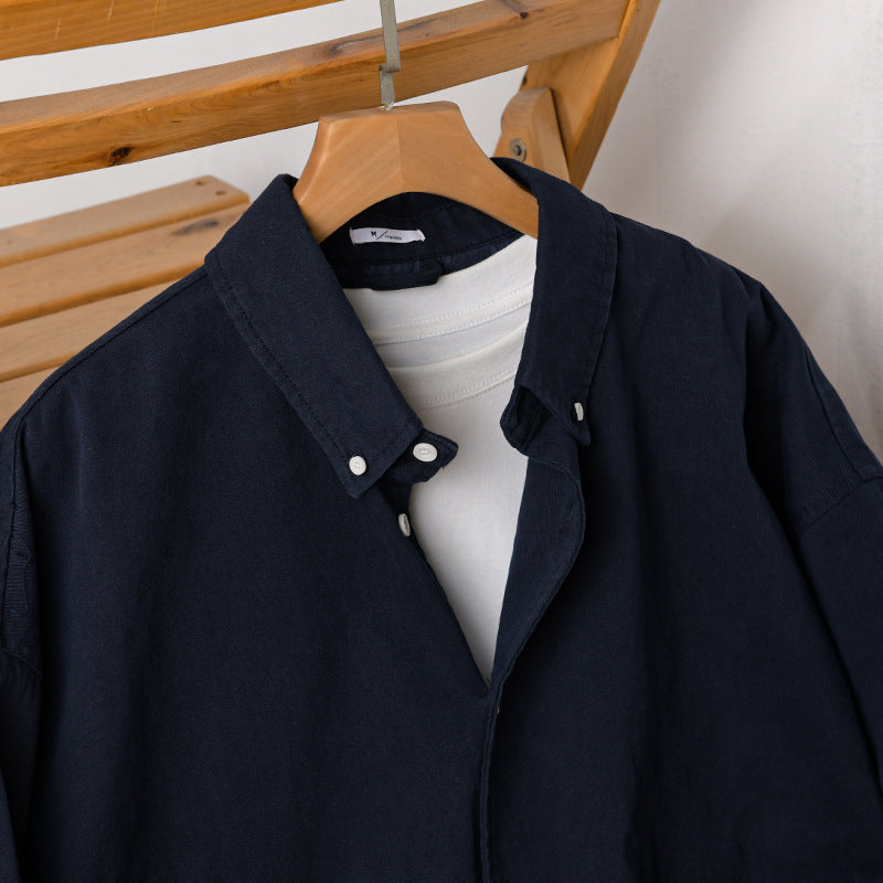 Herren Leichte Baumwoll-Utility-Jacke mit Knopfleiste und elastischem Saum Echoarchiv