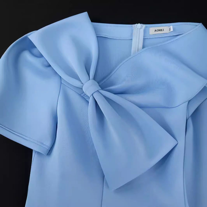 Damen A-Linien Kleid mit voluminösem Schleifenkragen Echo Archiv