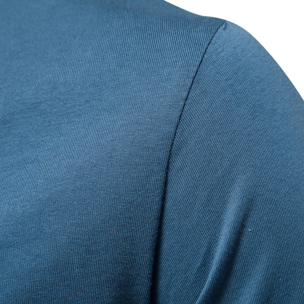 Herren Kurzarm Henley-T-Shirt mit modernem Reißverschluss und hochwertiger Baumwollmischung Echoarchiv