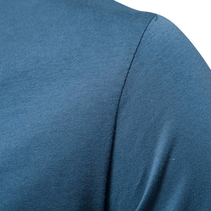 Herren Kurzarm Henley-T-Shirt mit modernem Reißverschluss und hochwertiger Baumwollmischung Echoarchiv