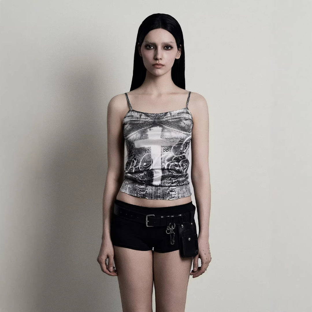 Damen Camisole-Top mit grafischem Druck und verführerischem Schnitt Echo Archiv