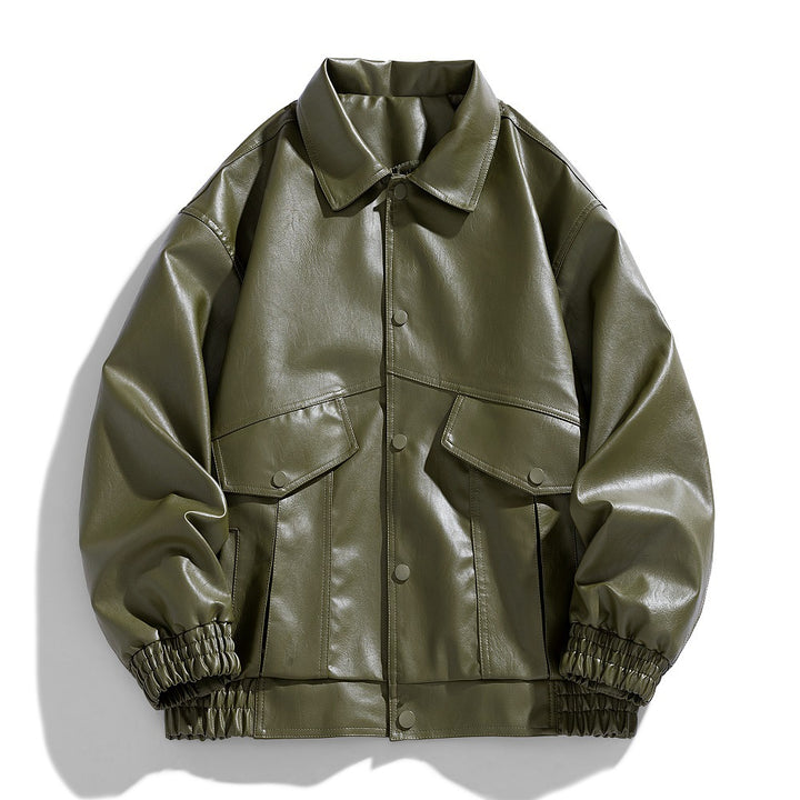 Herren Kunstlederjacke im modernen Utility-Design mit praktischen Taschen Echoarchiv