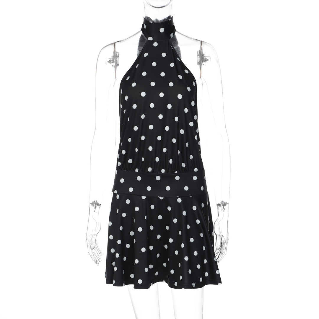 Damen luftiges Spitzenkleid mit Halterneck und punktuellem Muster Echo Archiv
