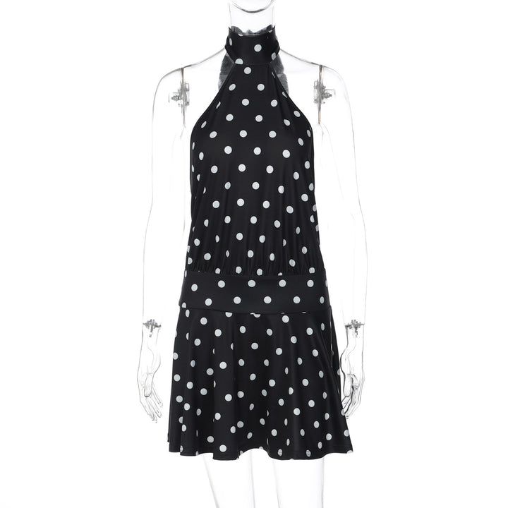 Damen luftiges Spitzenkleid mit Halterneck und punktuellem Muster Echo Archiv