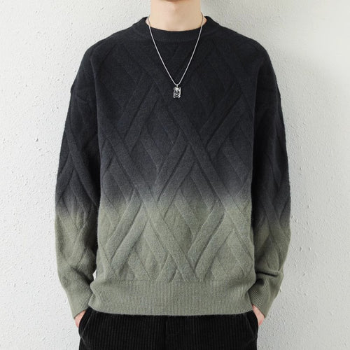 Herren Gemusterter Strickpullover mit modischem Farbverlauf Echoarchiv