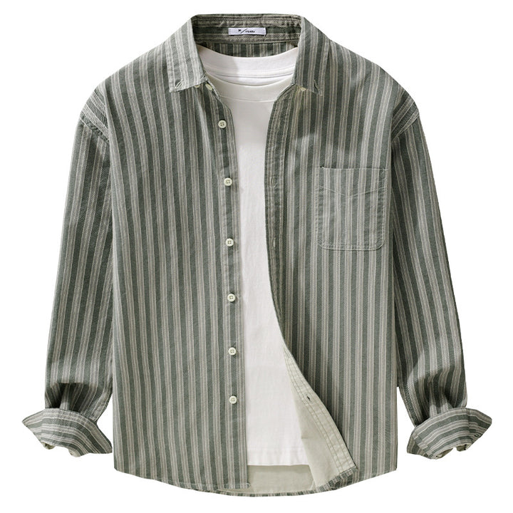 Herren Hemd mit Button-Down-Kragen aus atmungsaktivem Leinen-Baumwollmix in Relaxed-Passform Echoarchiv