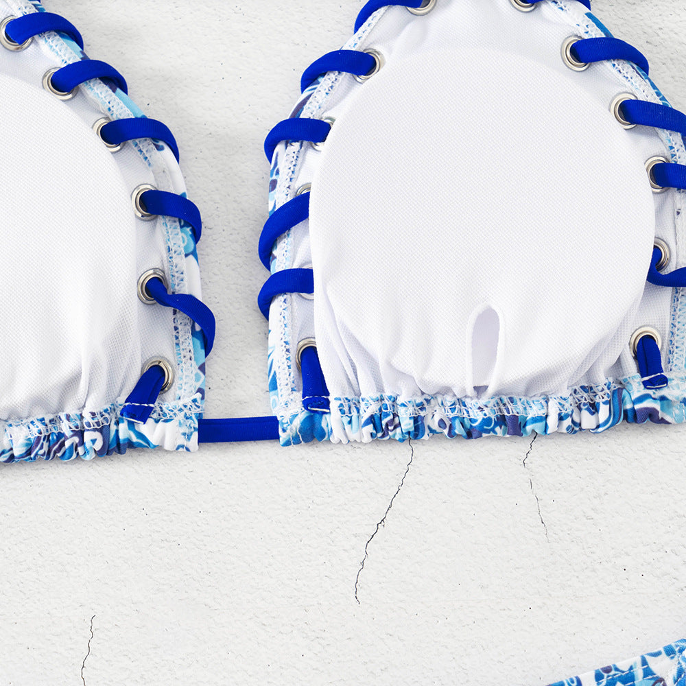 Damen Triangel-Bikini mit verspieltem Schnürdesign Echo Archiv