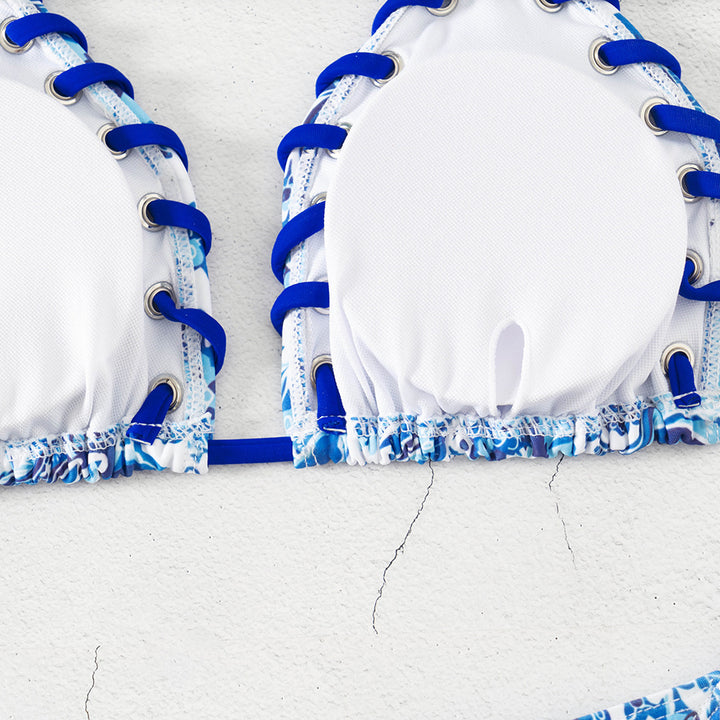 Damen Triangel-Bikini mit verspieltem Schnürdesign Echo Archiv