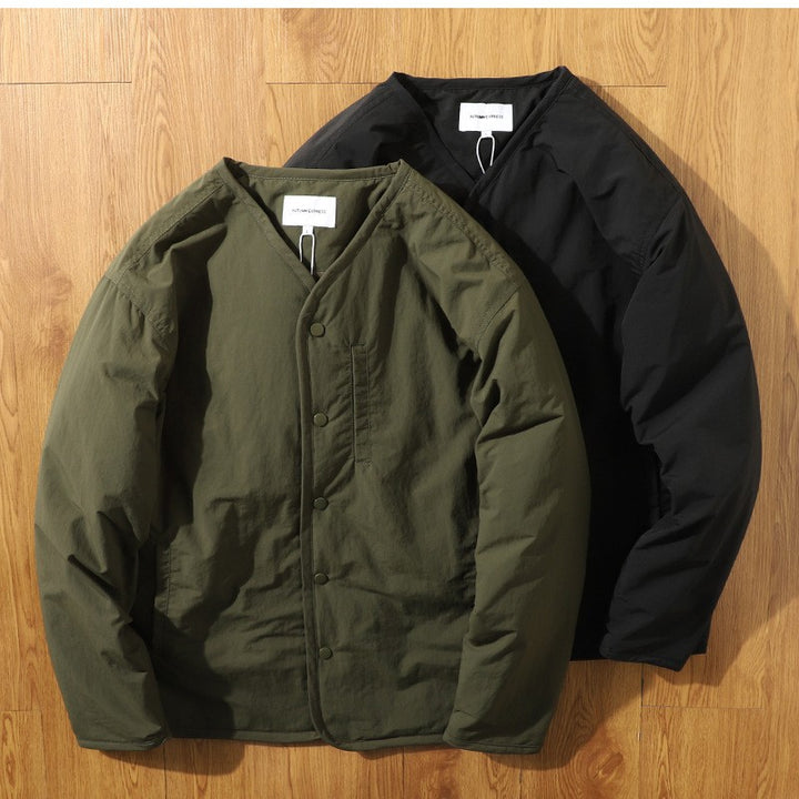 Herren Lässige Steppjacke mit Druckknöpfen Echo Archiv
