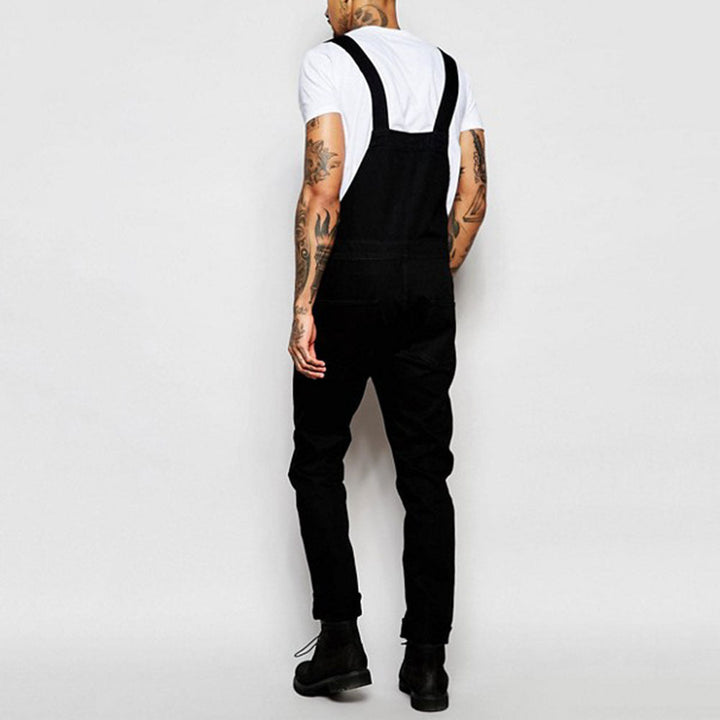 Herren lässige Denim-Latzhose mit verstellbaren Trägern und moderner Passform Echoarchiv
