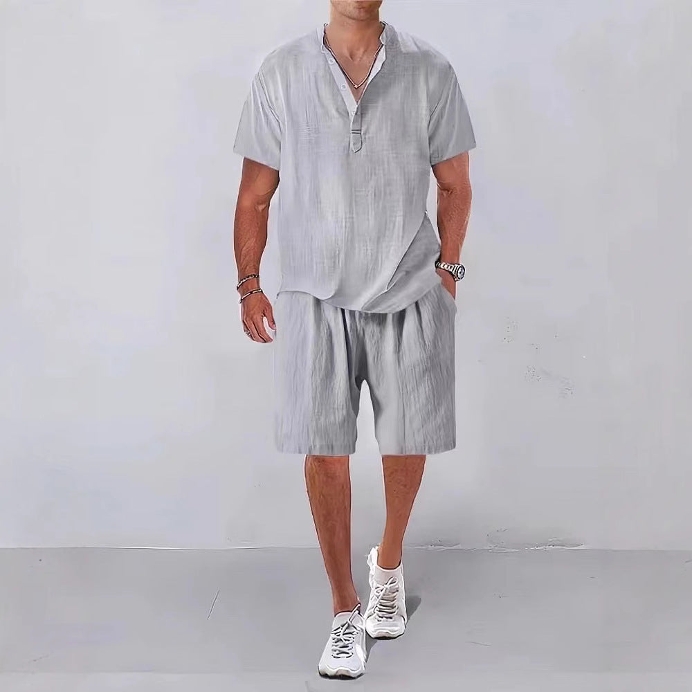 Herren Casual Relaxed Fit Leinen Set Echoarchiv