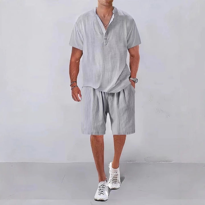 Herren Casual Relaxed Fit Leinen Set Echoarchiv