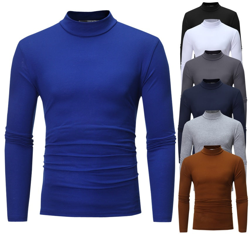 Herren nan tailliertes Langarm-Stehkragen-Shirt aus Stretchjersey Echo Archiv