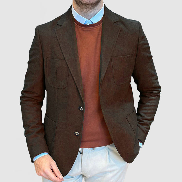 Herren elegantes Hybrid-Blazerjackett mit großen aufgesetzten Taschen und hochwertiger Verarbeitung Echoarchiv