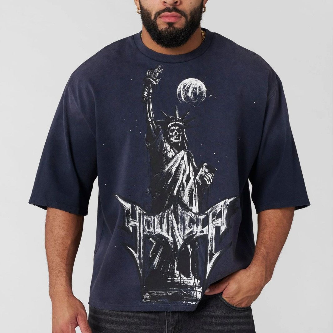 Herren Künstlerische Grafik Übergröße T-Shirt Echoarchiv