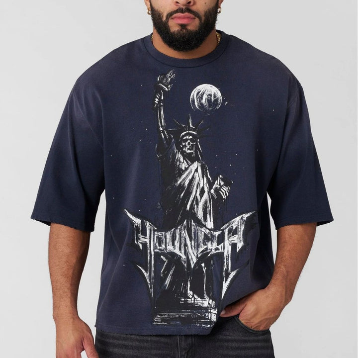 Herren Künstlerische Grafik Übergröße T-Shirt Echoarchiv