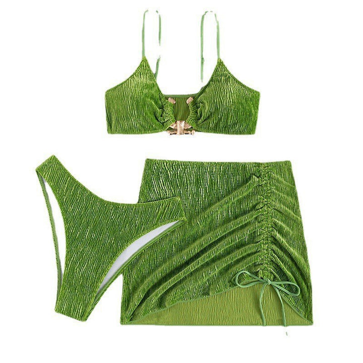Damen Triangel-Bikini-Set mit Rüschendesign und modischem Rock Echo Archiv