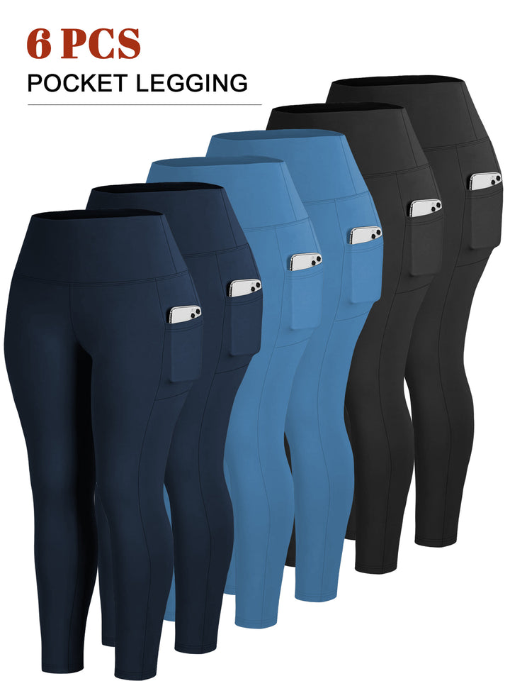Damen Knöchelhohe Sportleggings mit hohem Bund und seitlicher Smartphone-Tasche – Avélisse