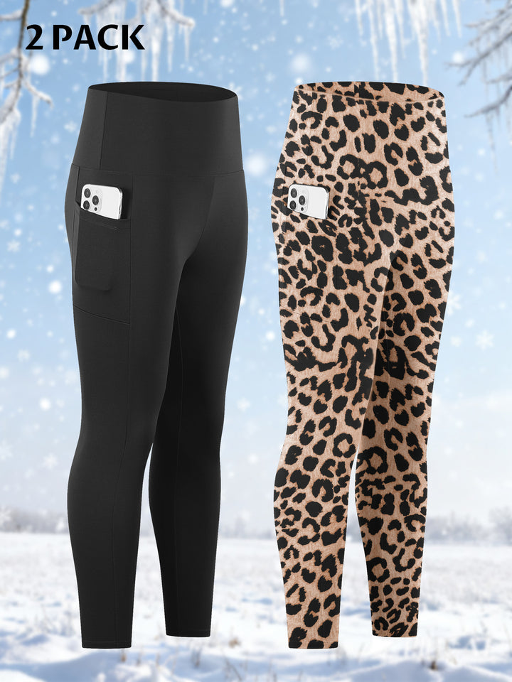 Damen Knöchelhohe Sportleggings mit hohem Bund und seitlicher Smartphone-Tasche – Avélisse