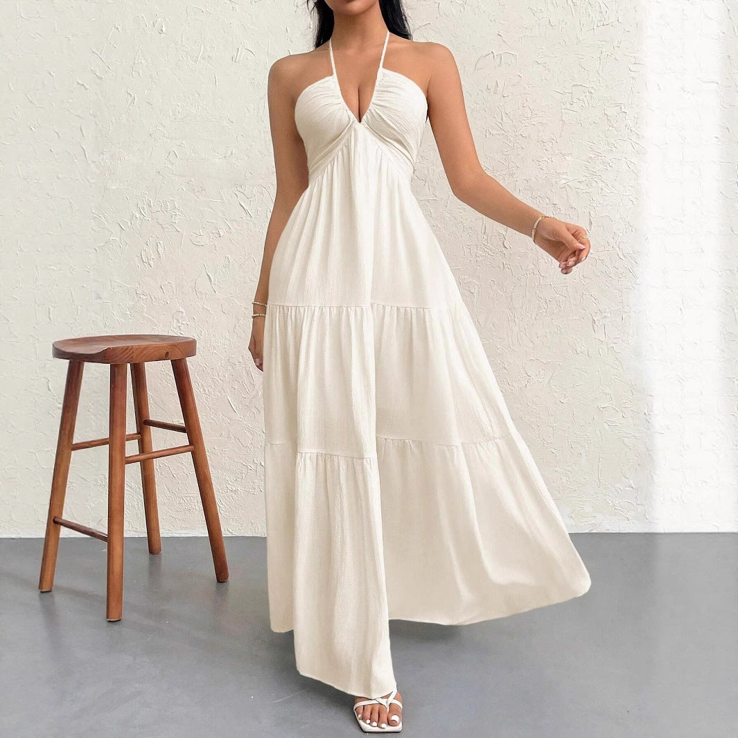 Damen Maxikleid mit tiefer Frontausschnitt und schwingendem Rock Echo Archiv