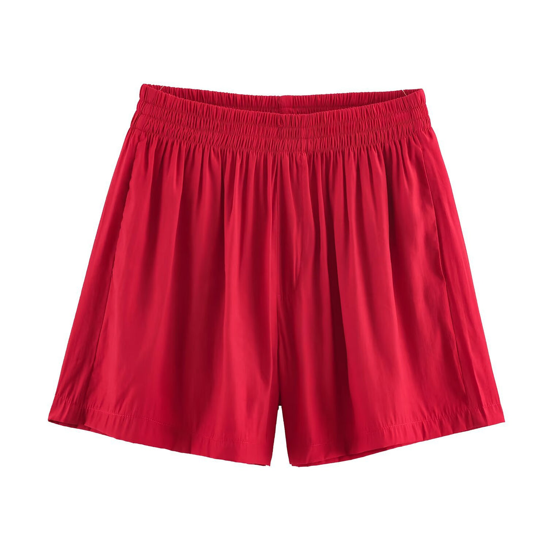 Damen Lockeres zweiteiliges Set mit Oversize-Hemd und Elastik-Shorts Echo Archiv