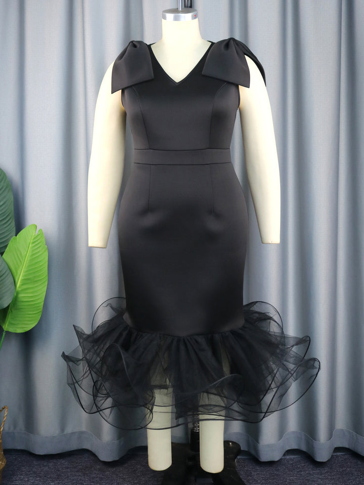 Damen elegantes Kleid mit innovativen Tüllrüschen Echo Archiv