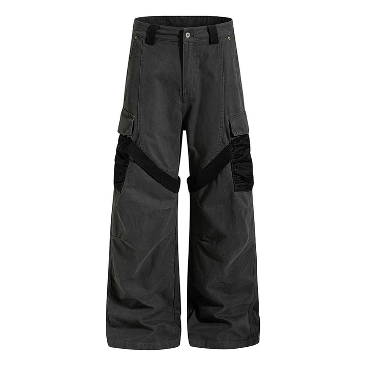 Damen Weite Cargo‑Palazzo‑Hose mit Utility‑Taschen und Mesh‑Einsätzen Echoarchiv