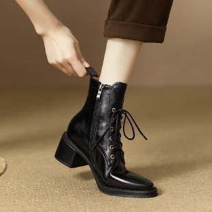 Damen Elegante Schnürstiefeletten mit Blockabsatz Echo Archiv