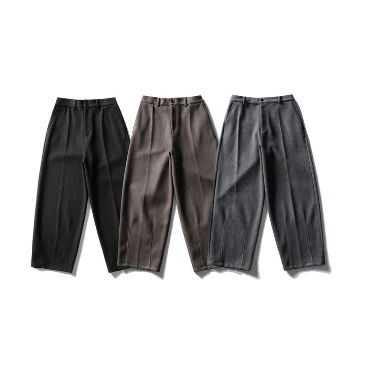 Damen Weite Cropped-Hose mit Bügelfalte und hoher Taille Echoarchiv
