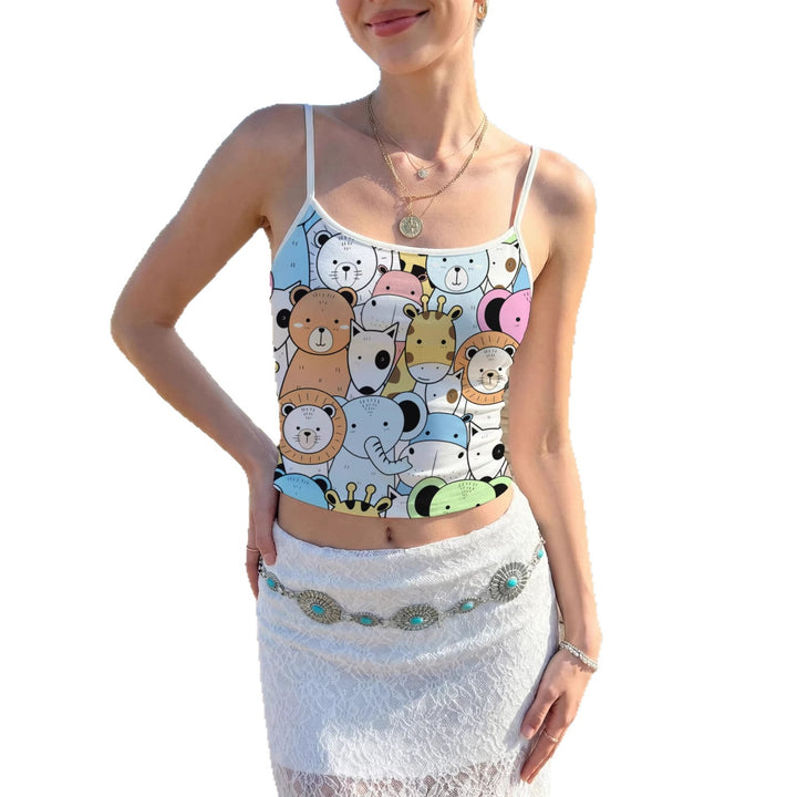 Damen Crop-Top mit floralem Motiv und verstellbaren Trägern Echo Archiv