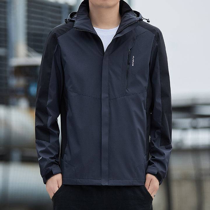 Herren Leichte wind- und wasserabweisende Kapuzenjacke im sportlichen Utility‑Style Echo Archiv