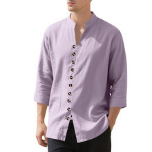 Herren Longsleeve Hemd mit steigendem Kragen und einzigartiger Knopfleiste Echoarchiv