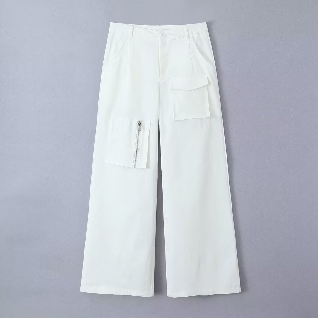 Damen Weite Cargo-Hose mit hoher Taille und Utility-Taschen Echo Archiv