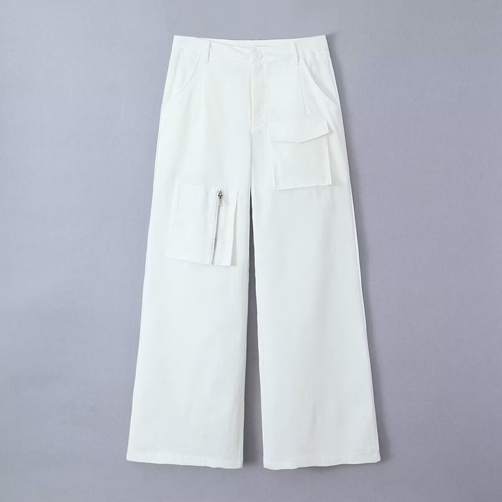 Damen Weite Cargo-Hose mit hoher Taille und Utility-Taschen Echo Archiv