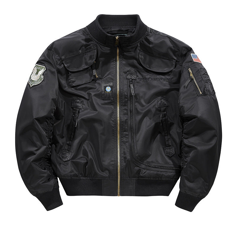 Herren Piloten-Bomberjacke mit Vintage-Utility-Taschen und klassischem Flieger-Schnitt Echo Archiv
