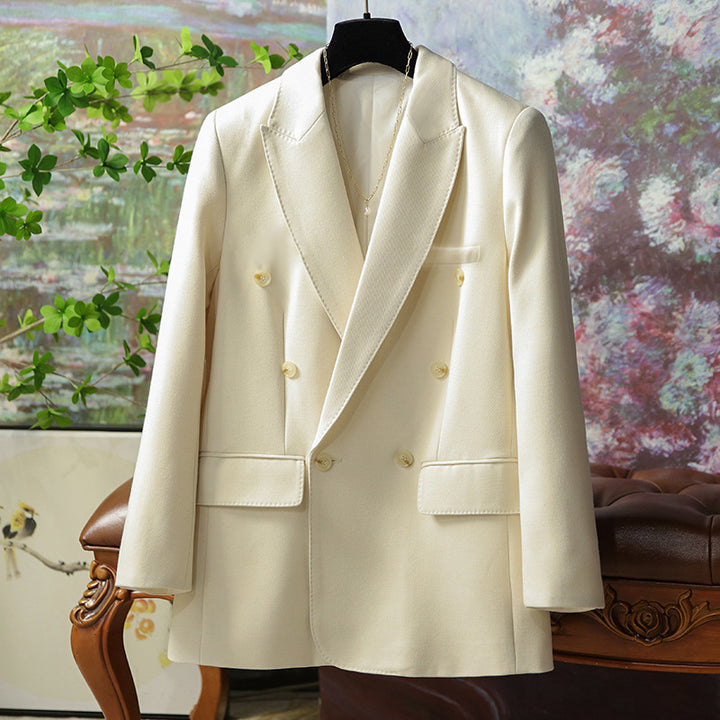Damen Doppelreihiger taillierter Twill-Blazer mit Reverskragen Echo Archiv