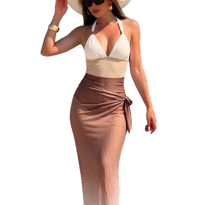 Damen Exklusiver Strand-Midi-Rock mit bindbarem Detail Echo Archiv