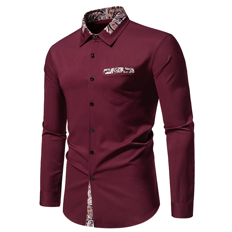 Herren Langarmhemd mit eleganten Paisley-Mustern Echoarchiv
