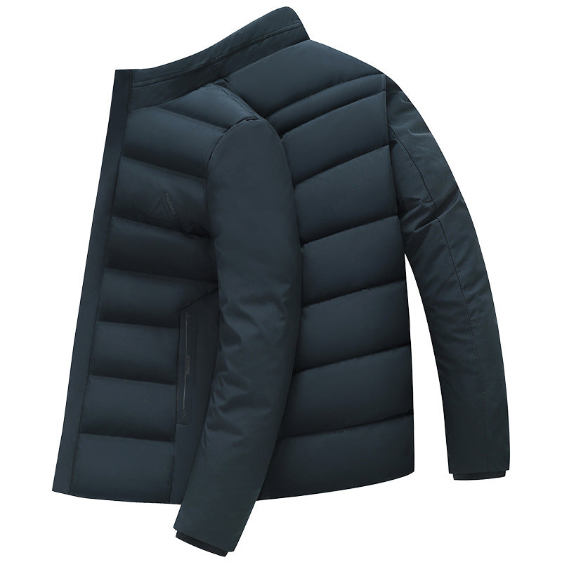 Herren Wattierte City-Jacke mit Stehkragen, wasserabweisender Oberfläche und verdecktem Reißverschluss – Taviero