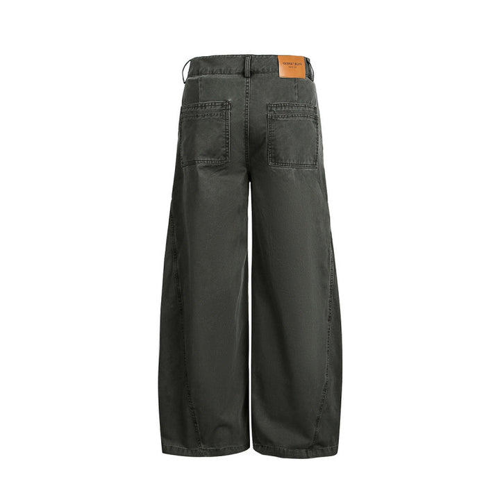 Damen Weite Ballon-Cargo-Hose mit hoher Taille, großen Pattentaschen und sichtbaren Nahtdetails Echo Archiv
