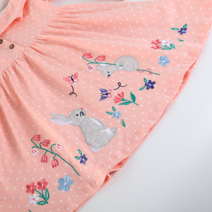 Mädchen Kleid mit niedlichem Hasenmotiv Echo Archiv