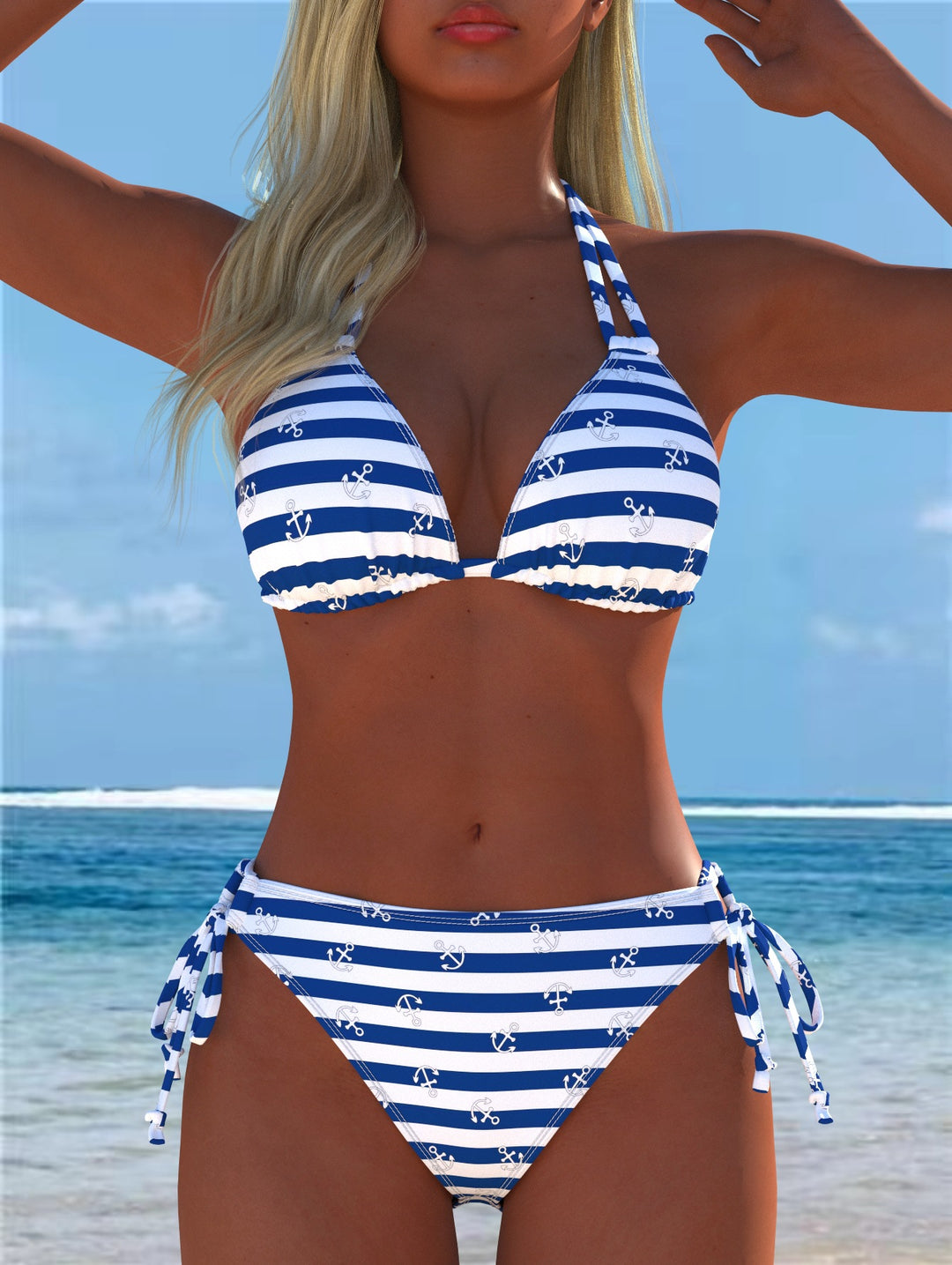 Damen Bikini-Set mit verspieltem Schnitt und trendigem Mustermix Echo Archiv