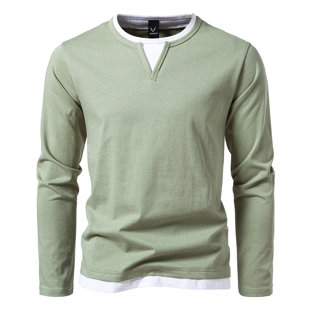 Herren Longsleeve Shirt mit innovativem Kragen Echoarchiv