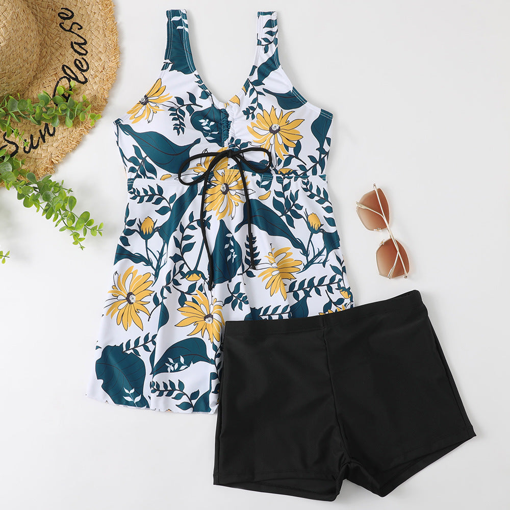 Damen Tankini-Set mit modischem Blumendruck und Rüschen Echo Archiv