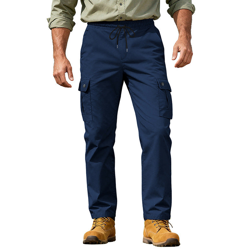 Herren Utility-Cargo-Hose mit elastischem Bund, verstellbarem Kordelzug und Mehrfachtaschen Echoarchiv