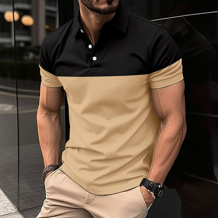Herren modisches Poloshirt mit Farbblock-Design Echoarchiv